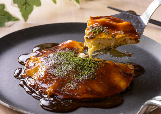 地産ソースで食べる広島風お好み焼き